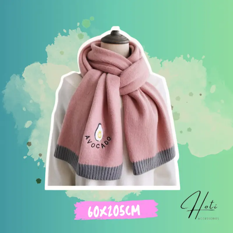 Khăn Quàng Cổ Tone Hồng Unisex, Khăn Choàng Cổ Len Xinh Xắn Giữ Ấm Phong Cách Hàn Quốc, Thời Trang Mùa Đông -HOTI 4