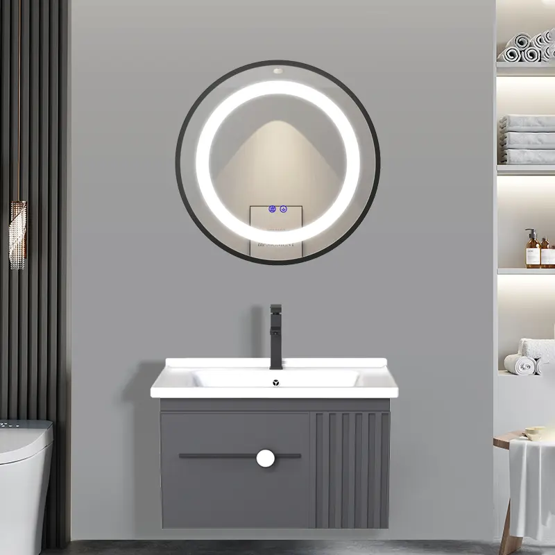 GUANJIE - kabinet kamar mandi (50CM/60CM)- Aluminium (Bathroom Cabinet)wastafel cabinet Kabinet Cermin LED 8