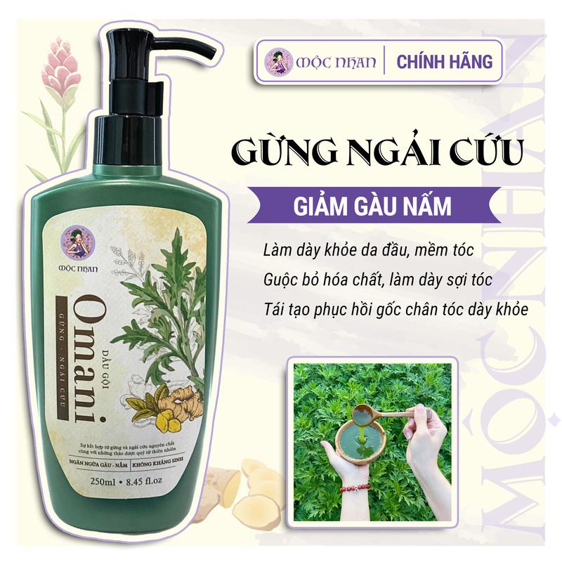 Dầu gội gừng ngải cứu Omani - Ngăn ngừa gàu nấm với thành phần thiên nhiên lành tính Dưỡng Tóc