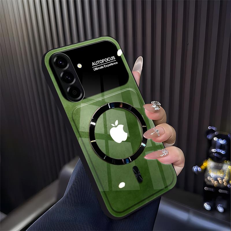 Cocok untuk casing ponsel  Galaxy A56 Casing ponsel anti jatuh dengan ikon gradien magnetik kaca baru-BLK