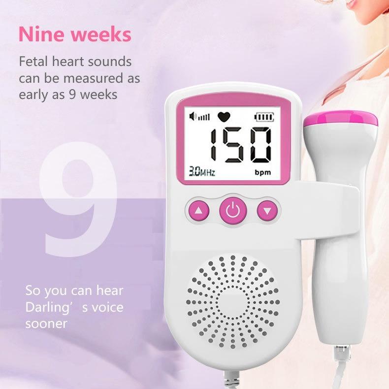 Máy theo dõi siêu âm mang thai, Sử dụng tại nhà, Máy đo nhịp tim và thai nhi Doppler, Để theo dõi nhịp tim và thai nhi của em bé, Thích hợp cho phụ nữ mang thai 2