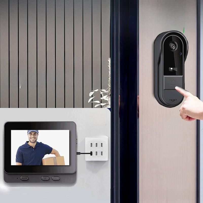 Product Introduction of 4.3-inch wireless video doorbell with screen IP65 rainproof high-definition night vision wide-angle battery high battery life 1