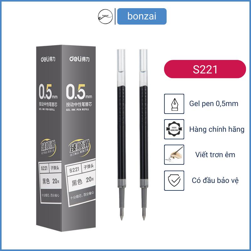  Ruột bút gel Deli S221 ngòi 0,5mm dùng thay thế cho Bút A575 S101   Hàng Chính Hãng  