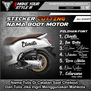 STICKER CUTTING NAMA MOTOR SCOOPY