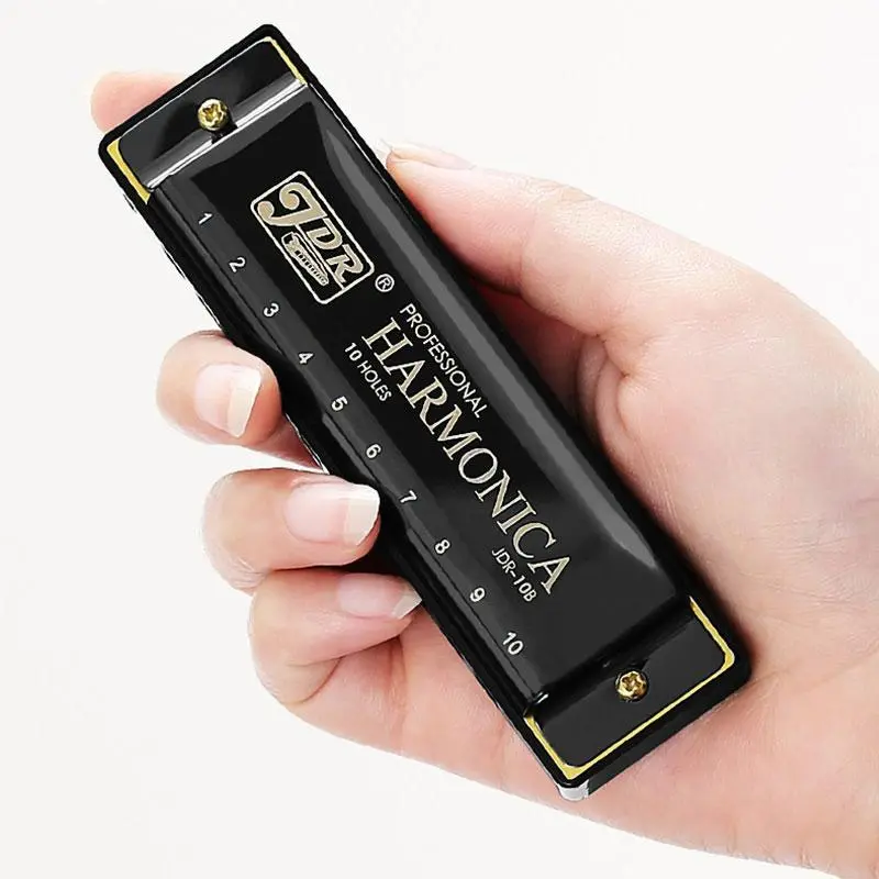 Blues Harmonica with Hard Case, 1 Count 10 Hole C Key Diatonic Harmonica, Musical Instrument for Beginners & Professional Performances, Gift for Her, Men's Gift