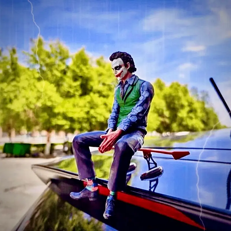 Mô hình nhân vật Joker gắn xe siêu nét bản lớn 24cm kèm miếng dán xe - GaGaMoHinh 1