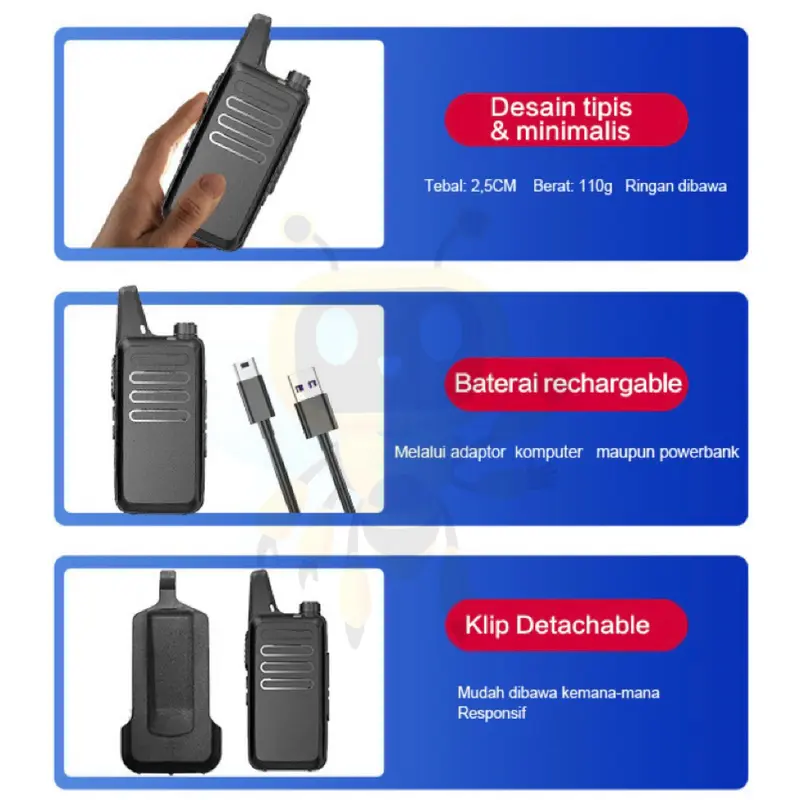 BEEDIGITAL COD HT T20 Walkie Talkie Handy UHF 2Pcs Unit Walky Talky Waterproof Portable With Charger 2