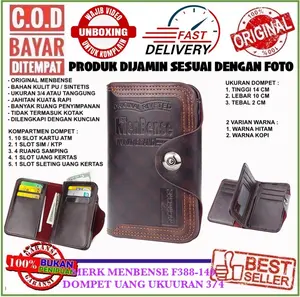 MENBENSE F388-140 DOMPET PRIA 3 LIPATAN UKURAN BESAR ATAU 3/4 BAHAN KULIT PU