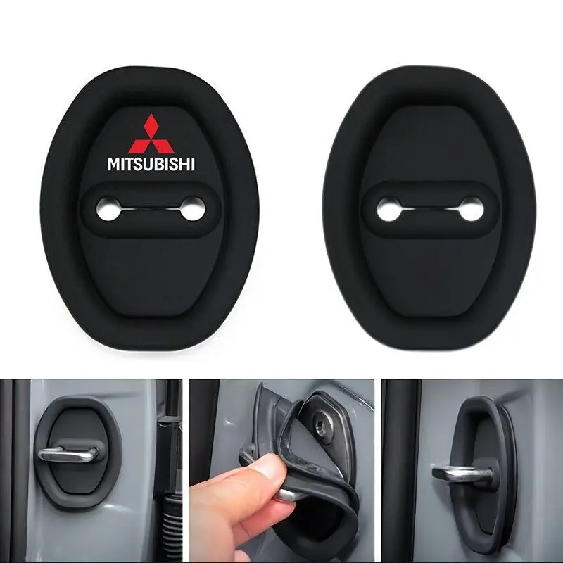 Cover Pelindung Kunci Pintu Mobil Bahan Karet Door Lock Cover isi Silikon Bantalan Penyerap Guncangan Senyap Pintu Mobil Untuk for Toyota  Honda Mitsubishi