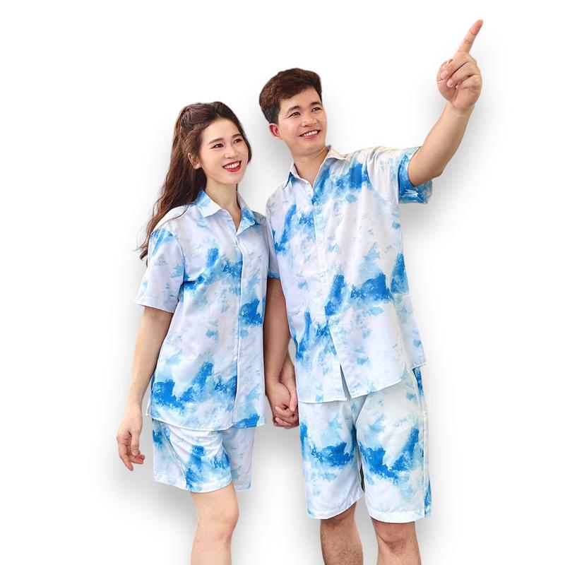 18 MÀU - BỘ ĐỒ HOA LÁ ĐI BIỂN, đồng phục gia đình, áo team nhóm du lịch Nữ Women