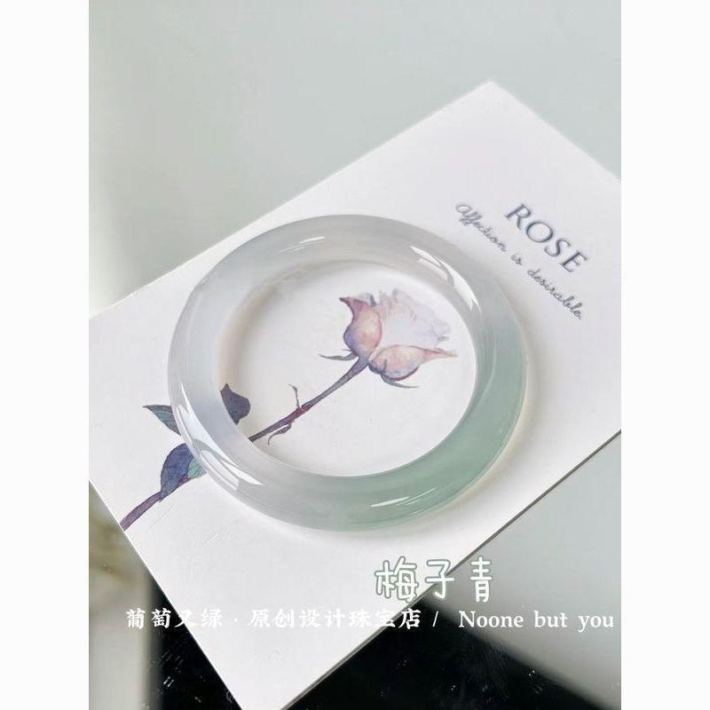 Vòng Tay Chalcedony Mã Não Xanh Dầu Đá Nhám Tự Nhiên, Màu Xanh Lá Cây Gradient Đồ Trang Sức Ngọc Bích Trong Suốt, Quà Tặng Vòng Tay Ngọc Bích, Năm 2024 0