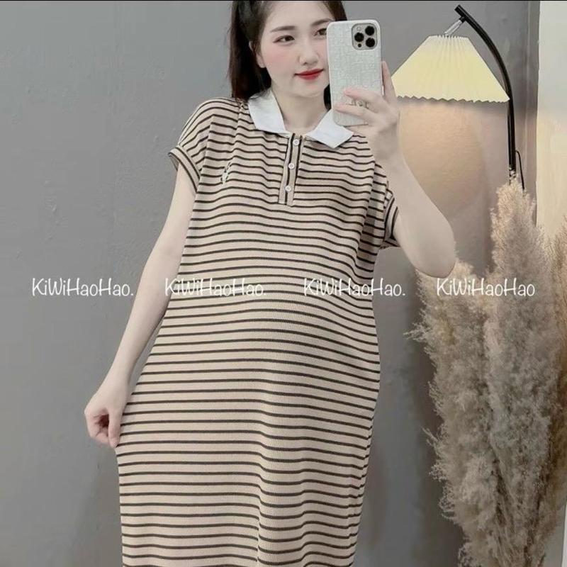 ĐẦM BẦU- SAU SINH (V55) THUN KẺ , TAY HẾN , CỔ BẺ- 3 MÀU 1