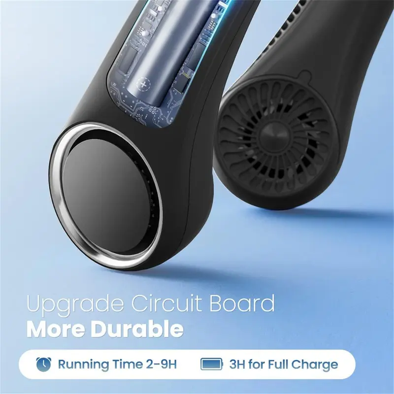 Portable Neck Fan, USB Rechargeable Hand Free Bladeless Neck Fan, 3 Speeds 72 Air Outlet, Adjustment Personal Cooling Fan for Traveling Office 5