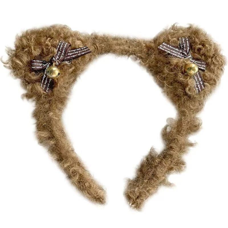 Product Introduction of Headgear Plush Ear Bear Headband with Bell Cute Hair Hoop Face Wash Hair Band Women Lady Girl 10