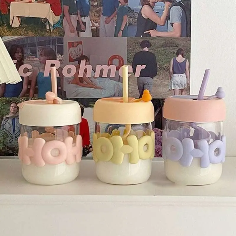 B ( B140 ) GELAS MINUM KACA HOHO TUMBLER KACA AESTHETIC CUP KACA SIMPLE ELEGAN NO DUS 0