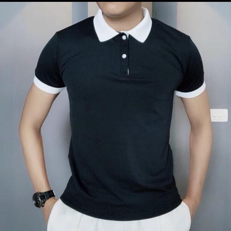 Áo phông cổ nam, PHỐI 2 VIỀN VAI,  phong cách thể thao, mặc phong cách nam tính, chất vải thoáng mát Menswear Polo