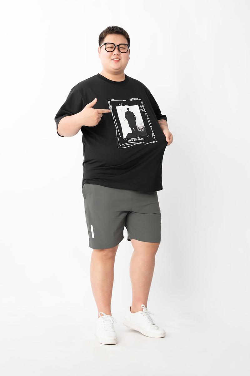 Product Introduction of Áo Thun Đen Big Size Nam In Họa Tiết  AKYOO 80-140kg, Áo Phông Cao Cấp, Co Giãn 4 chiều, Thoáng Mát Cotton Menswear Cổ Tròn 8