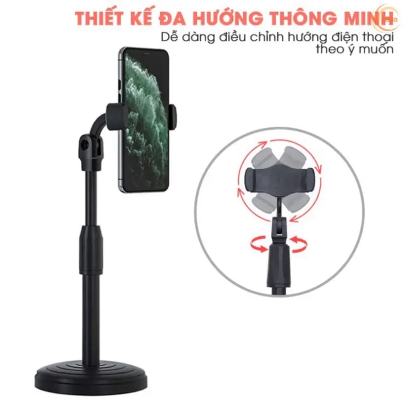 Giá Đỡ Điện Thoại Livestream để Treo Kẹp Quay Phim Ghi Hình xem video Ổn Định Xoay 360 Độ - Chiều Cao 38mm. 2