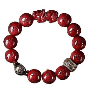 Gelang Tangan Pixiu Cinnabar, Gelang Tahun Zodiak, Gelang Mantra Enam Perkataan, Uniseks, Pasir Ungu dan Emas, Gelang Zodiak Bracelets Jewelry Bangles