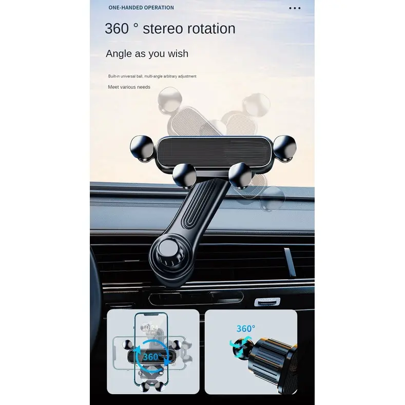 Giá Đỡ Điện Thoại Trọng Lực Cho Xe Hơi, Móc Thông Gió, Giá Đỡ Điện Thoại, Xoay 360 Độ, Nâng Cấp, Cửa Thoát Khí Mở Rộng, Giá Đỡ Điện Thoại Di Động Phụ Tùng Nội Thất 7