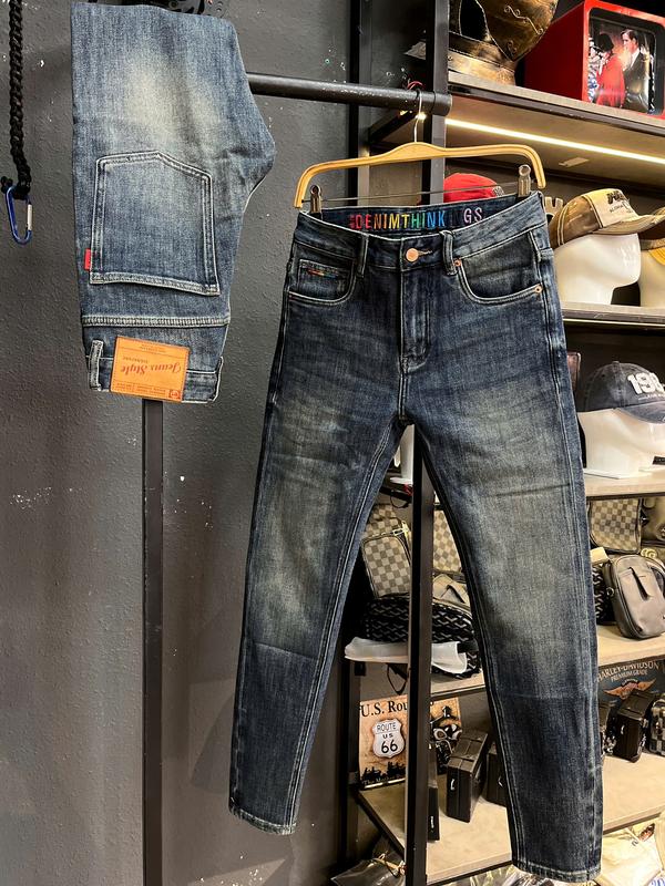 [2 Mẫu][Jean Denim Guangzhou 8082-8069] Quần Jean Nam Dài Màu Xanh Đậm Trơn Chữ BREA & Xanh Đậm Was Lưng Thêm Chỉ 7 Màu Chất Denim Dày Dặn Mẫu Mới J3763-J3925 K3 STORE
