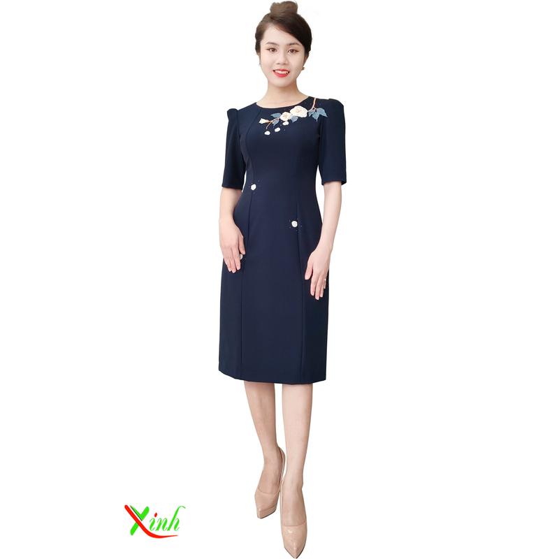 Đầm Suông Tay Lỡ  Kết Hoa Cao Cấp DL912-913 Nữ Dress 6