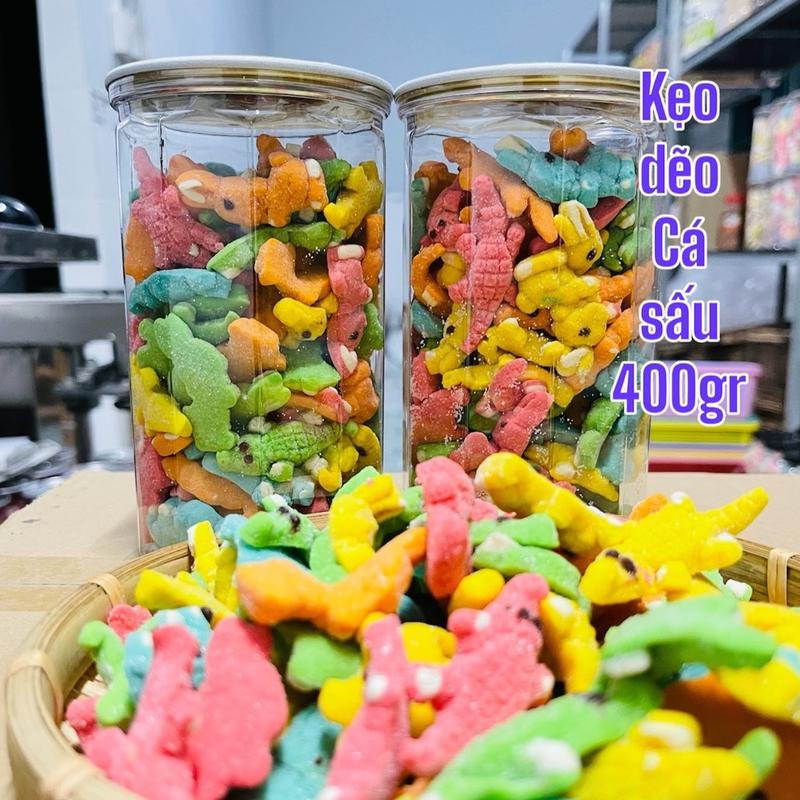 kẹo dẽo cá sấu lon pet 400gr Viên Kẹo Food Candy