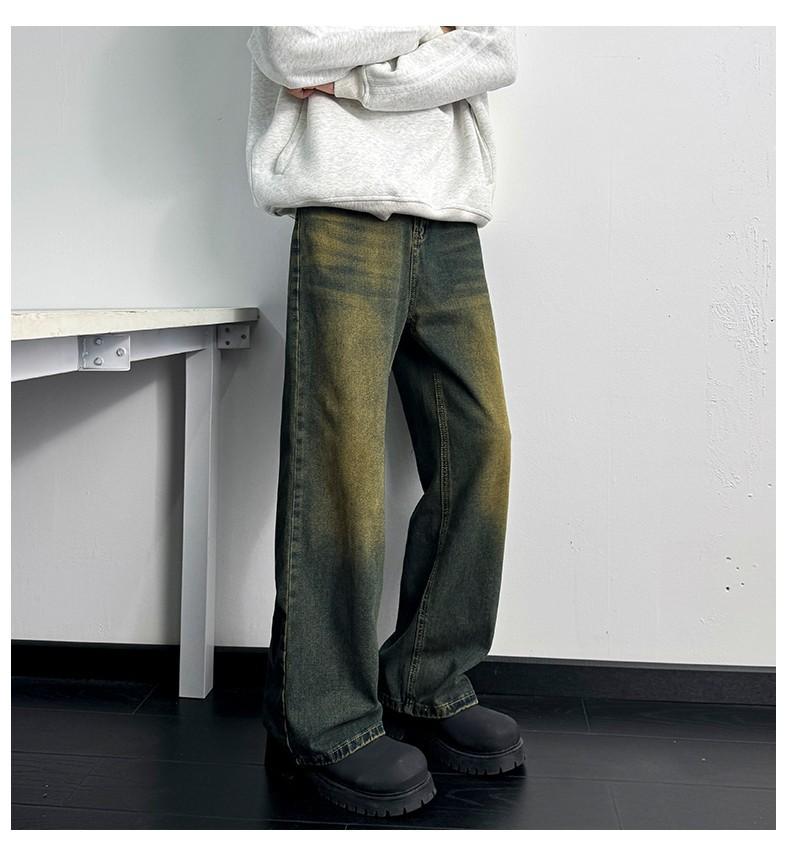 Product Introduction of Men's Vintage Washed Jeans - American Streetwear Wide Leg Denim Pants (Summer Distressed Style) 5