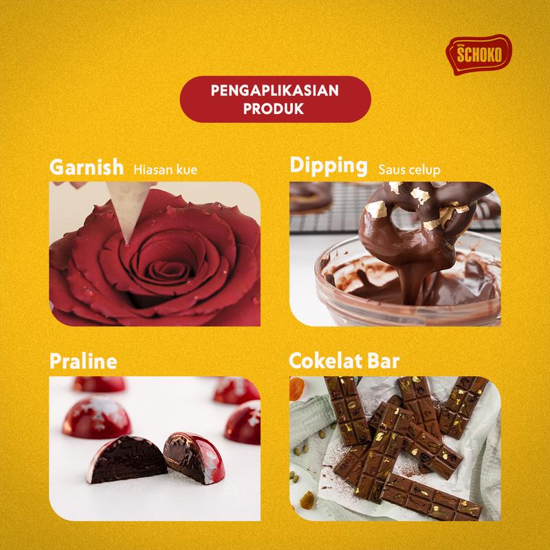 SCHOKO Mango Chocolate Couverture Cube - 250 Gr / Coklat Kovertur Dadu 4