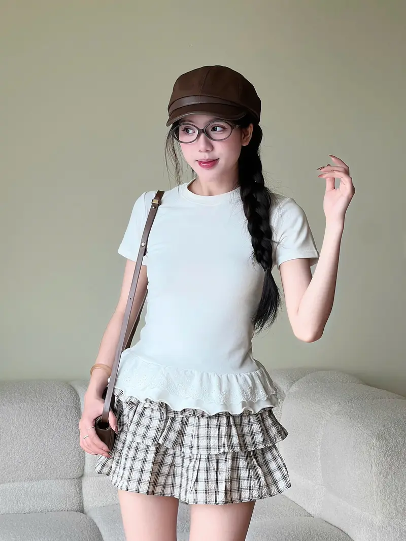 Áo Thun Babytee Phối Ren Gấu, Áo Phông Baby Tee Cổ Tròn Form Vừa Chất Vải Cotton Mùa Hè Thoáng Mát Premium Miho House