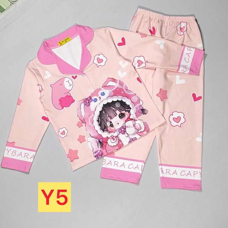 Be cao thi tăng size BỘ QUẦN ÁO PIZAMA BÉ GÁI VẢI THUN LẠNH LOẠI 1 CO DÃN 4 CHIỀU GIẶT MÁY THOẢI MÁI KO XÙ KO NHÃO KO NHĂN KO CO VẢI,Chân dài và cao thì tăng size lên ko cộc ạ Len