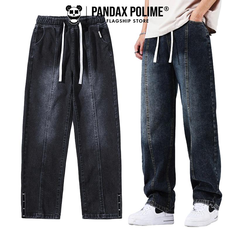quần jean ống rộng lưng thun dây rút baggy hiphop y2k bigsize dance hack dáng form rộng nam nữ dáng suông pandax polime Menswear Ong Pants Có Túi