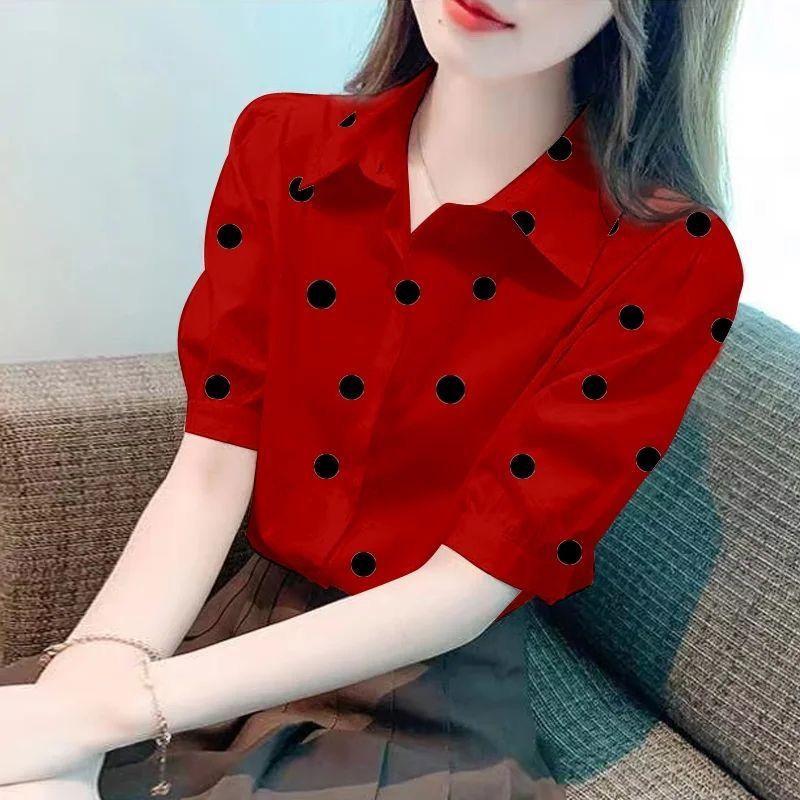 Áo Sơ Mi In Họa Tiết Phong Cách Hàn Quốc, Ngắn Tay, Dành Cho Nữ, Thiết Kế Đẹp, Sành Điệu, Mỏng Và Mỏng, Thời Trang, Thích Hợp Cho Mùa Hè, Hàng Mới Về Năm 2024 4