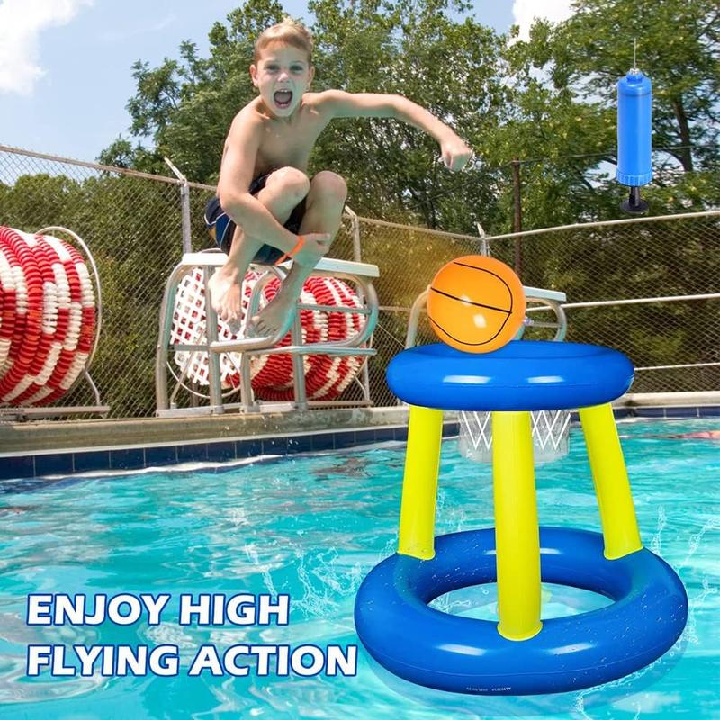 Lcnjscgo Pool Basketball Hoop Toys Games with Ball Set Floating Water Basketball for Summer Swimming Pool Inflatable Outdoor Toys for for Kids Ages 4-8-12 Boys Girls Teens and Adults 6