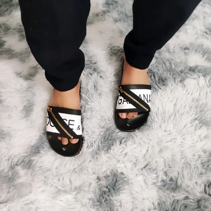 Dép Quai Ngang Nam Nữ Khóa Chéo - Quai Da 2 Lớp,Kiểu Dáng Boy Phố Hottrend DéP Slipper Đế Bằng 3