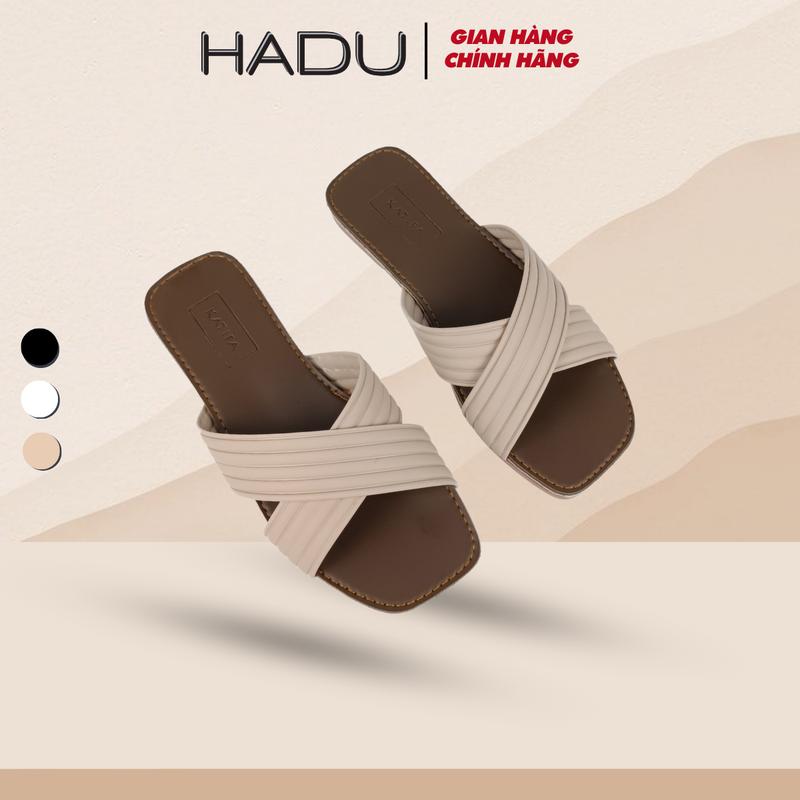 Dép Bệt Nữ Quai Chéo Sọc HADU K115D, Đế Cao Su Chống Trơn Trượt, Bảo Hành 12T DéP Shoes GiàY