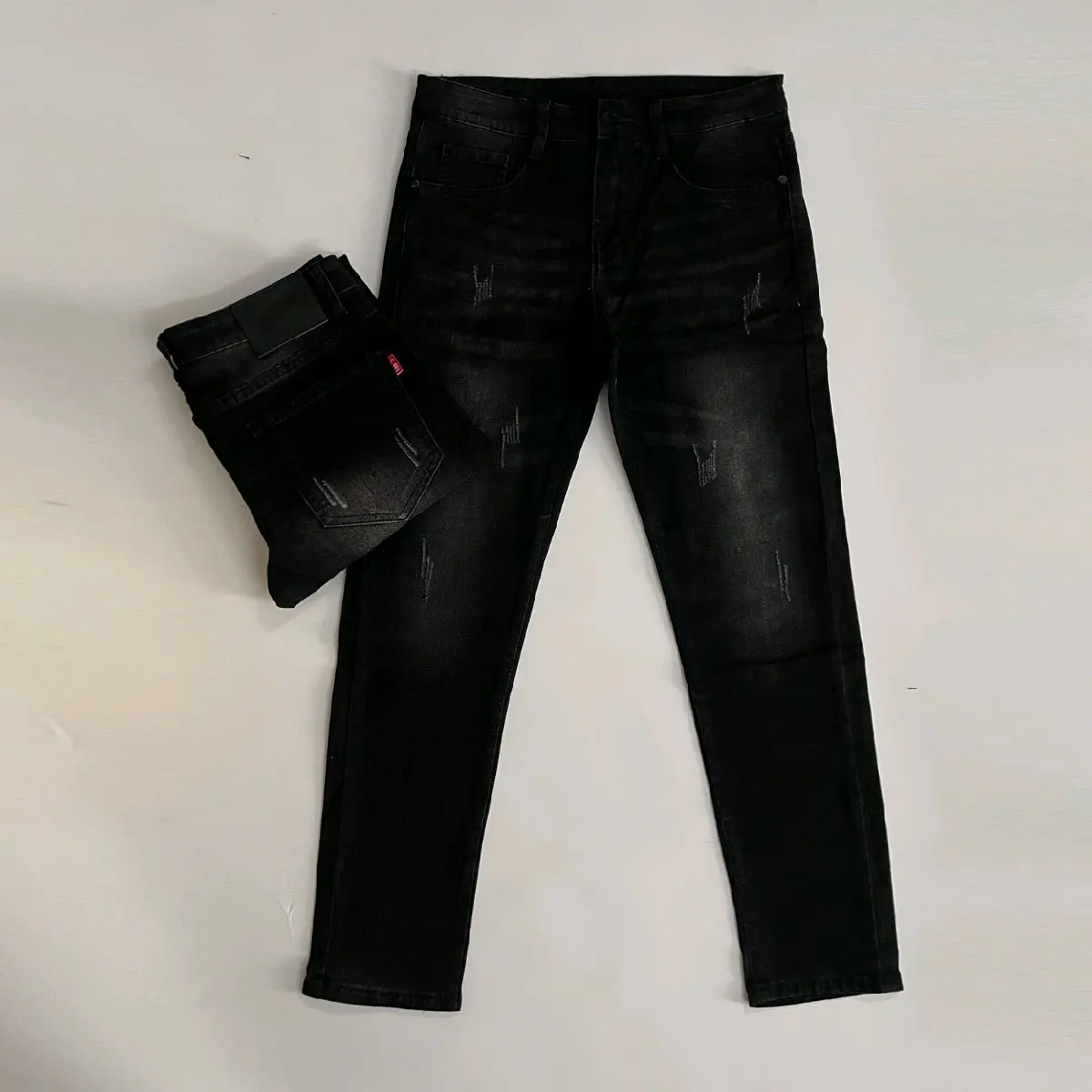 quần dài đen cào co giãn tốt ảnh tự chụp Menswear Pants Jean Có Túi