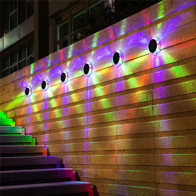 Product Introduction of New Led Solar Garden Lamp Waterproof Ground-in 4Mode Backyard Patio Lawn Decoration Wall Fence Gear Outdoor Solar Light 11