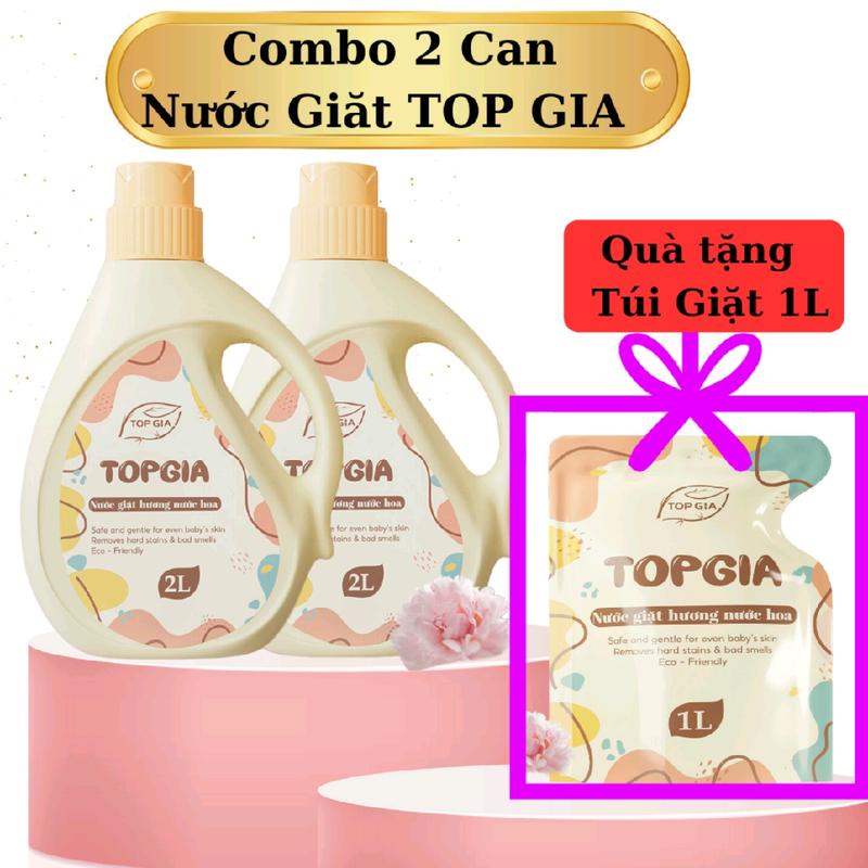 [Tặng Túi 1L] Combo 2 Can Nước Giặt TOP GIA Lưu Hương 24h Sản phẩm giặt đồ Làm Sạch