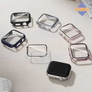 Temepred Glass Film PC Case for Apple Watch Ultra 1/2/3 49mm 40mm 41mm 44mm 45mm 42mm 38mm anti gores IWatch Series 11 10 9 8 7 6 5 4 3 2 1 SE/2/3 Screen Protector Hard Bumper Cover Accessories for Jam Tangan Smartwatch MAX 9 PRO DT No 1 HW22 W26 IWO