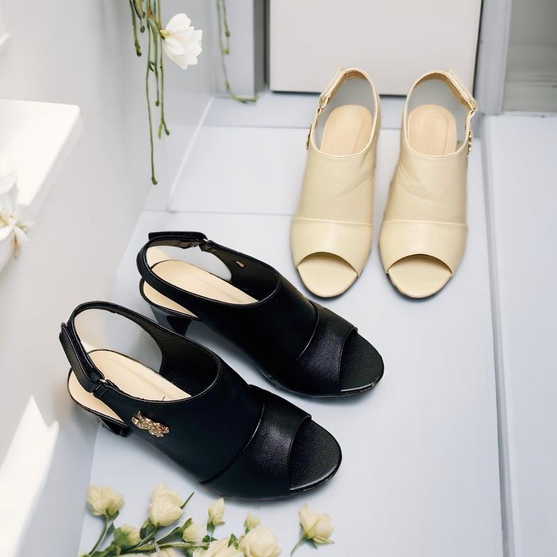(Chân Dày Lên 1 sz ) Giày Hậu Giả Bốt Cao Cổ , Hở Mũi Cao 5p 7p 9p Đế Cao Nữ Cao Su DéP Sandal 4
