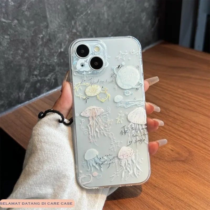 NEW Matte Casing hp iP 11 pro max 15 plus 13 pro max case ip 15 pro max 14 plus 12 pro max xr xs max casing 12 mini 13 mini 7 plus 8 plus x Case Simple Aesthetic Ubur-ubur cangkang Matte Anti-Crack Case Bening Cover Handphone Lentur Protection Silicone