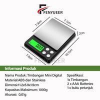 Gambar Fenyueer Timbangan Emas Mini Digital 500g/0.01g Perhiasan Saku Tingkat Presisi Tinggi - CX-638-500g/0.01g-Baterai dari Fenyueer Official Store Kab. Tangerang 3 Tokopedia