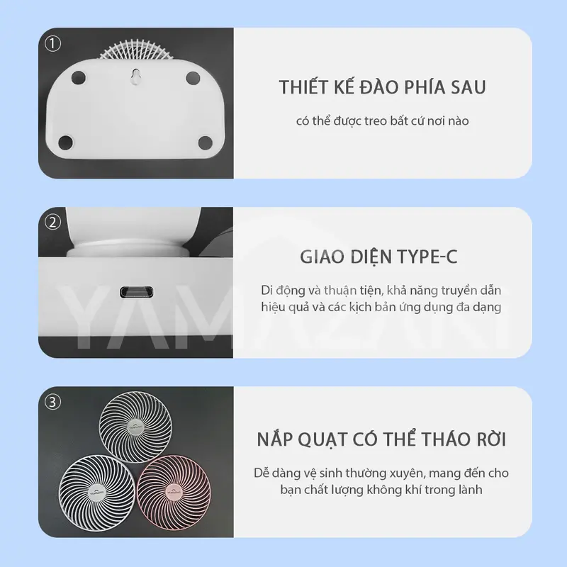 Quạt Điện Quạt Để Bàn Mini 15 Giờ Pin 5000mah Xoay 90 Độ 40db Quạt Xoay Tự Động - 4 Chế Độ Làm Mát Không Khí QuạT Fan 3