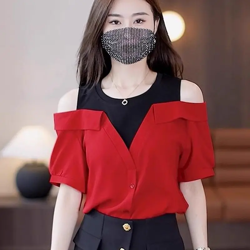 Áo Sơ Mi ngắn Tay Dành Cho Nữ, Thích Hợp Cho Mùa Hè Và Mùa Thu, Hàng Mới Về 2025, Thiết Kế Hai Mảnh Giả, Áo Cánh Độc Đáo Và Đẹp, Thời Trang Và Sành Điệu, Áo Trẻ Trung