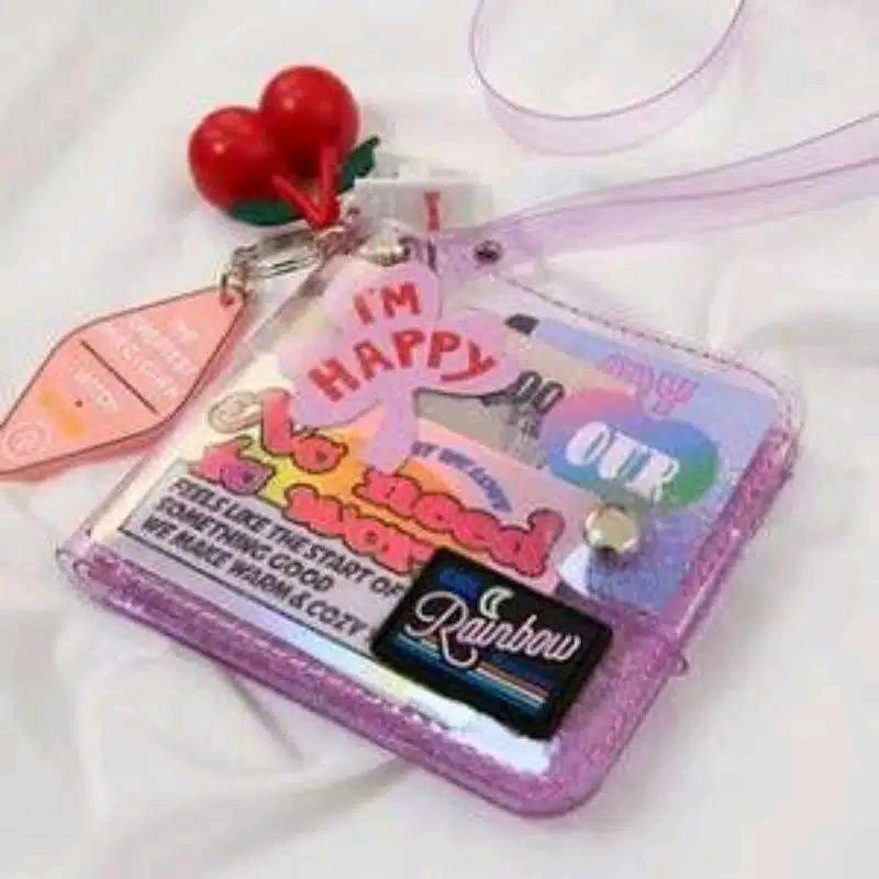Dompet lipat pvc transparan korea lucu koin kpop anime bts 2