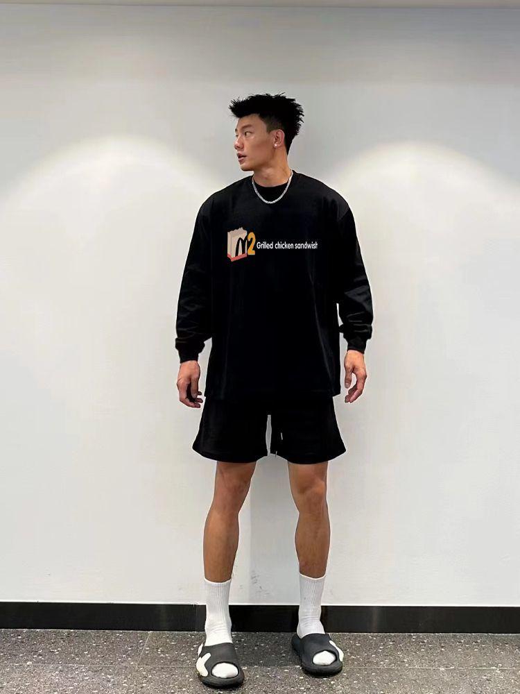 Product Introduction of American-Style Quick-Drying Long-Sleeved Men's Basketball Clothes Long Solid Color Sports Quick-Drying T-shirt High Elastic Sweat-Wicking Workout Clothes Warm-up Jersey 5