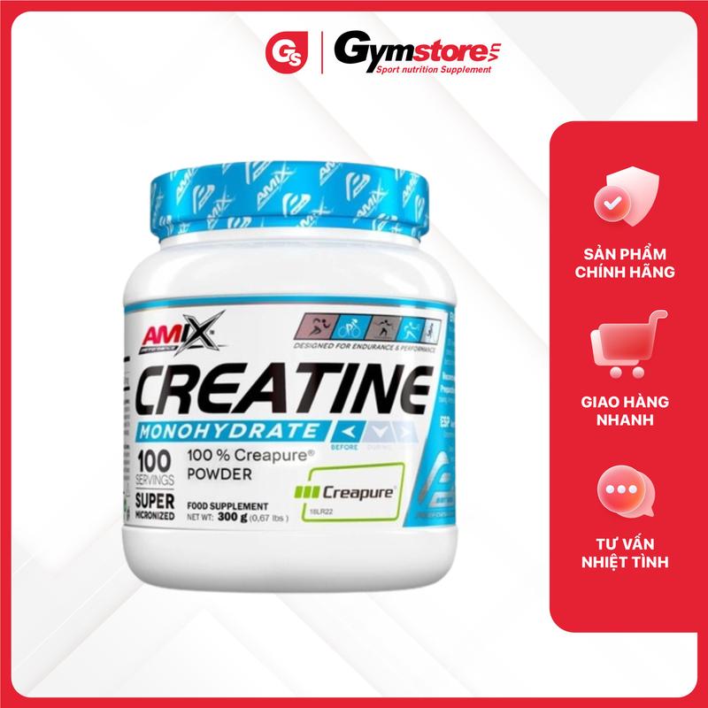 Bột Amix Creatine Monohydrate Creapure | Unflavored (300gr) | Made in DEU | GYMSTORE