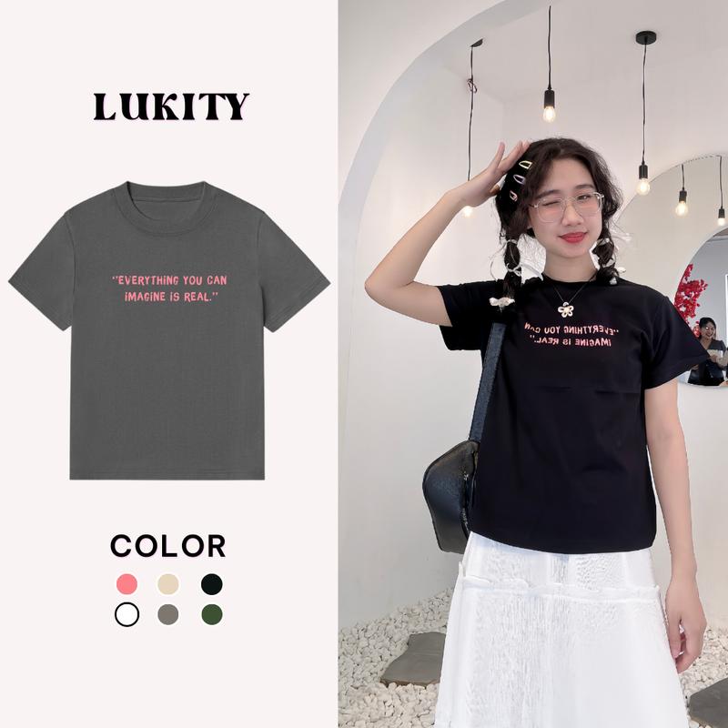 Áo thun baby tee in chữ basic đơn giản chất liệu cotton mềm mịn ABT21