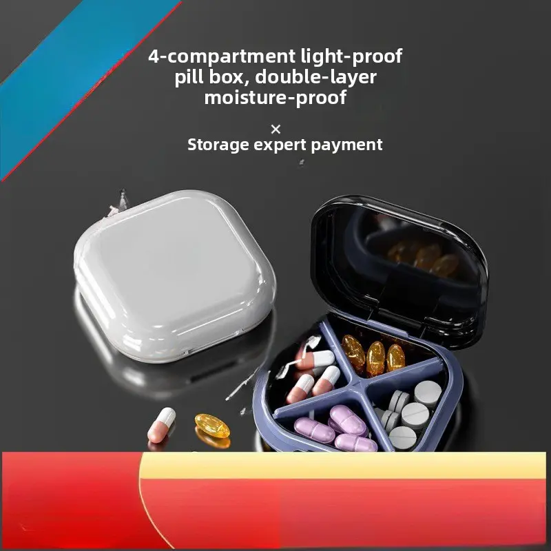 Medicine box, small medicine box, multiple compartments, portable mini, one day meal, sealed, portable medicine packaging and storage box